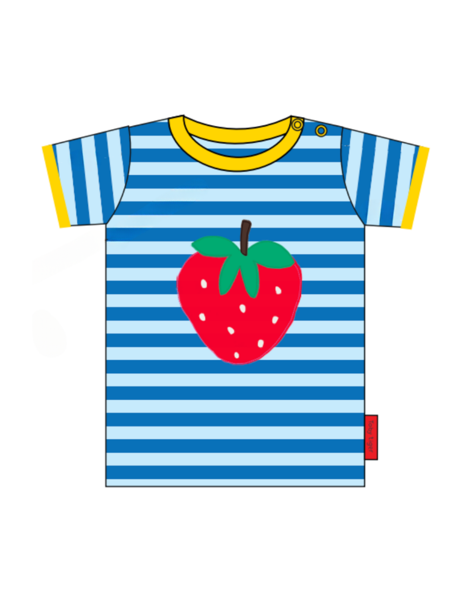 Toby Tiger Organic Applique T-Shirt - Strawberry