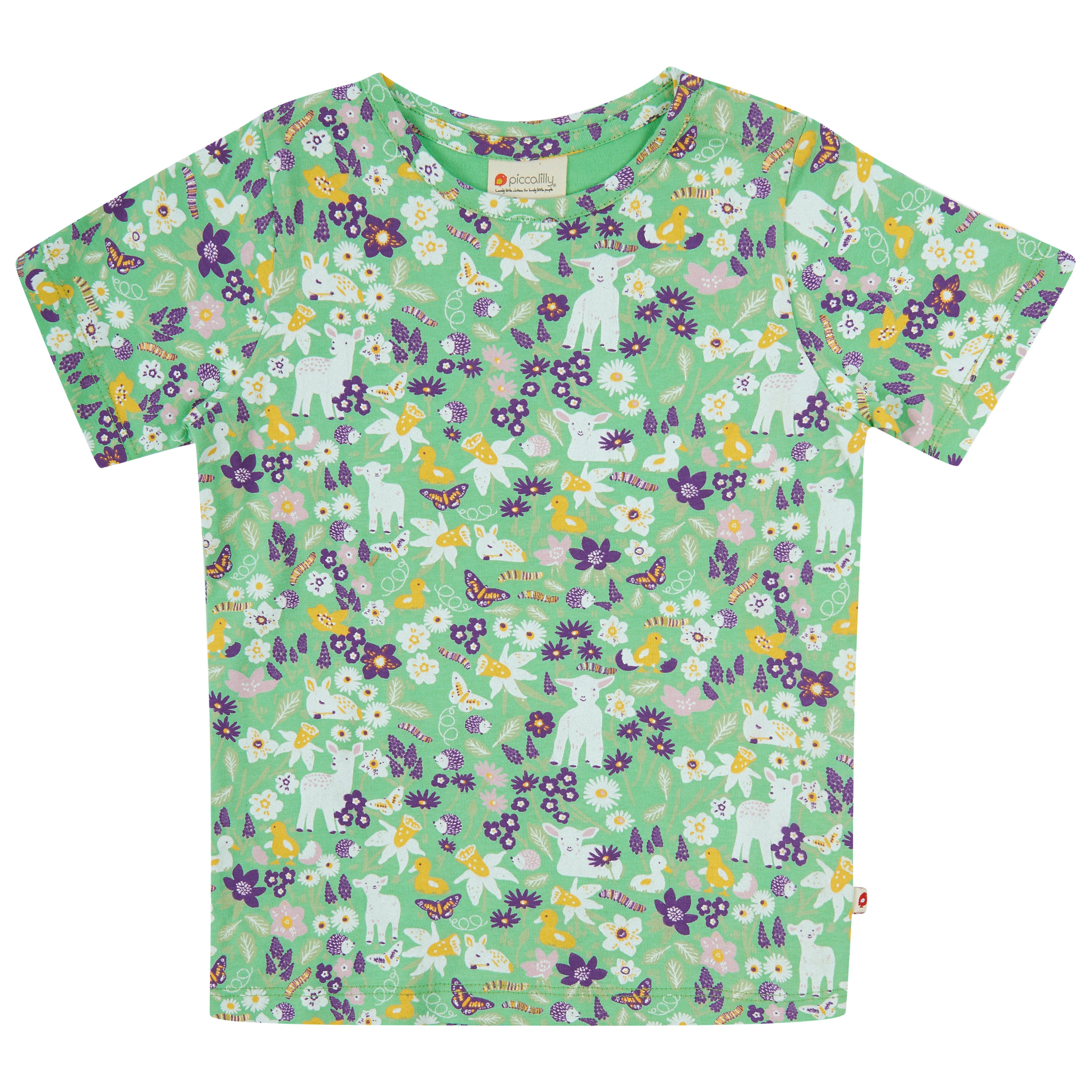 Piccalilly Kids All Over Print T-Shirt - Spring Meadow