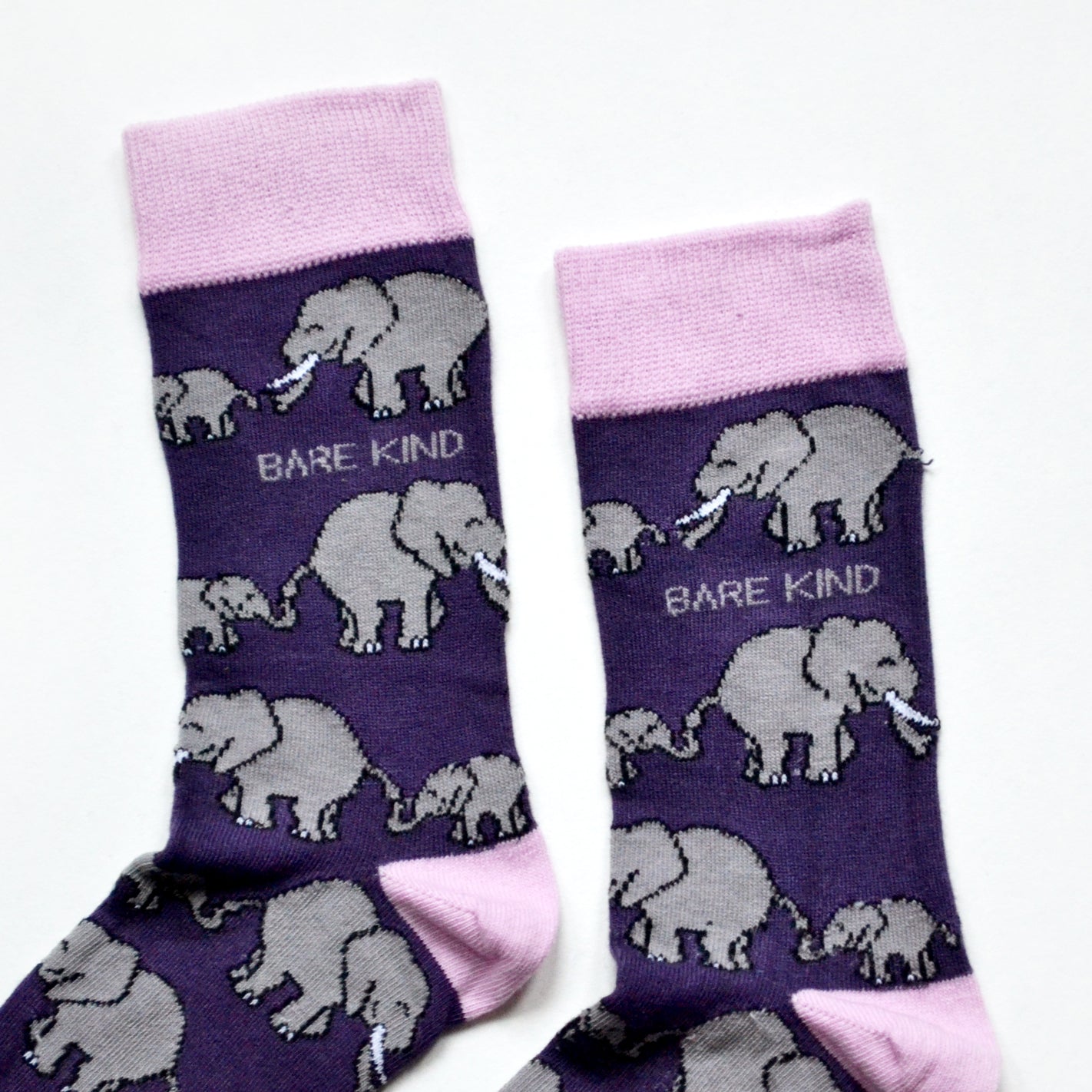 Bare Kind Bamboo Socks Adult - Elephants