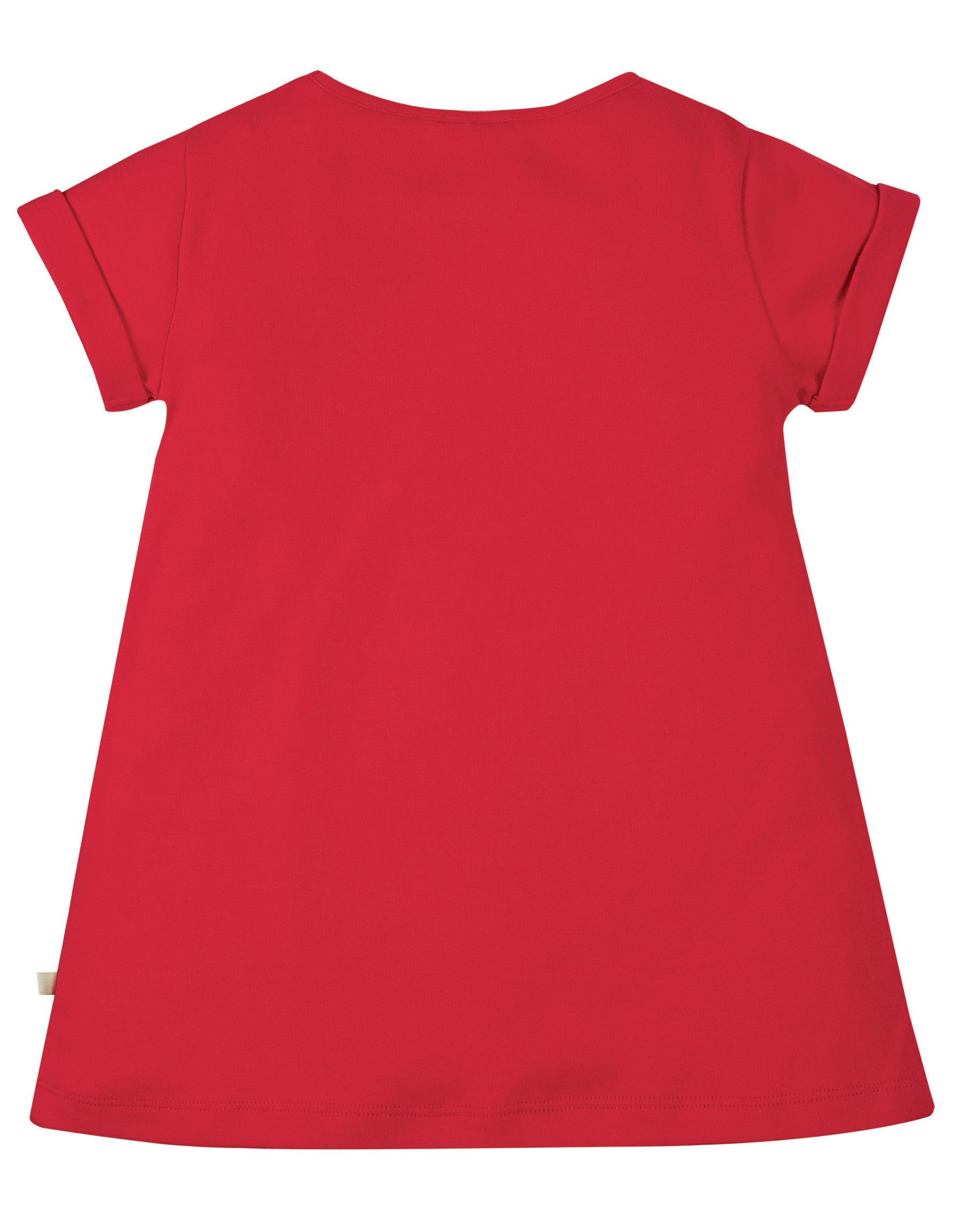 Frugi Sophie Applique Top Short Sleeve - True Red/Elephant