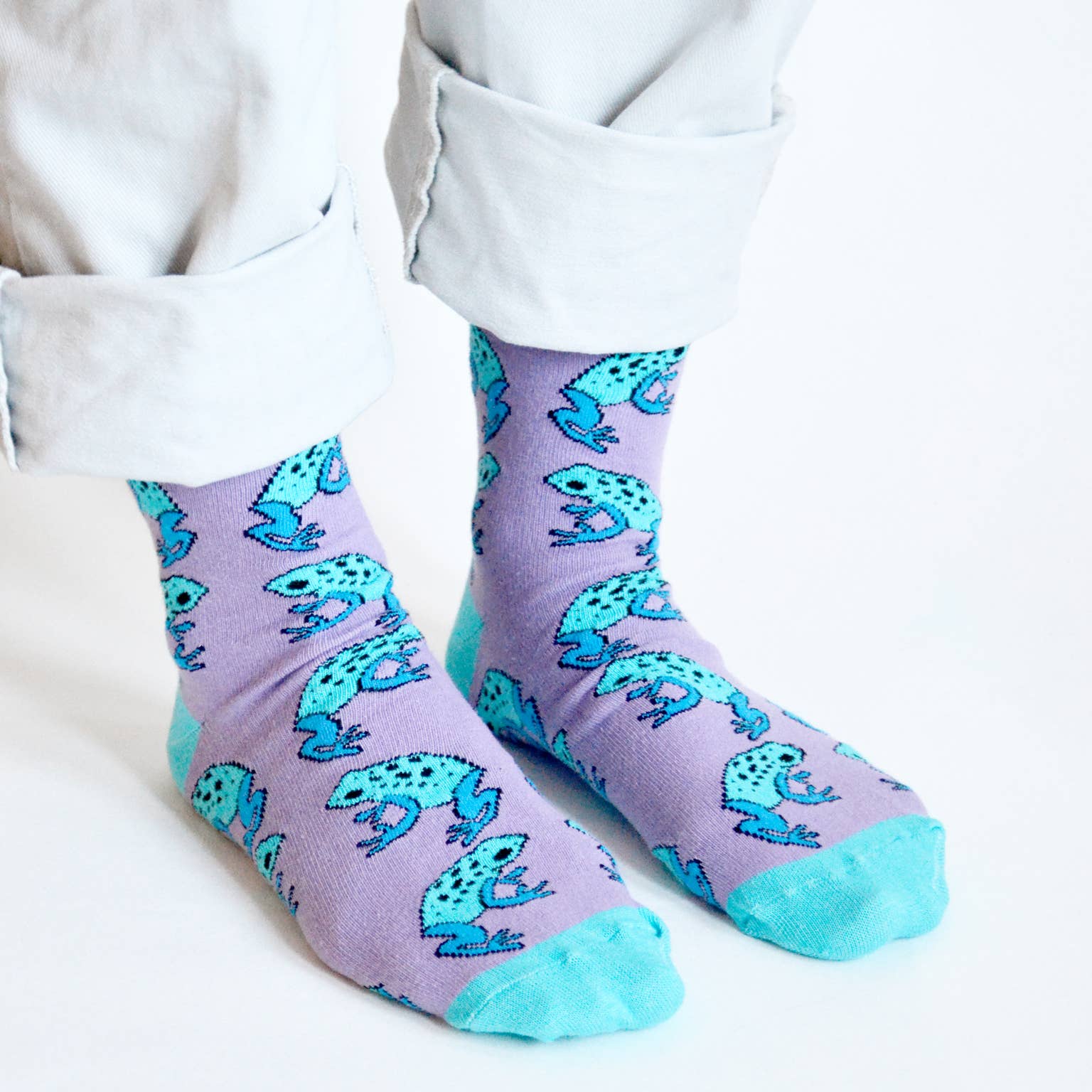 Pond Socks: Frogs / Single Pair / UK Adult 4-7