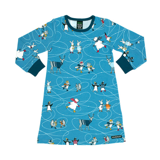 Villervalla Night Gown Ice Skating - Sky