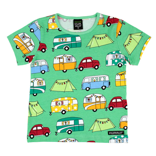 Villervalla Camper Van T-Shirt Short Sleeve - Fern