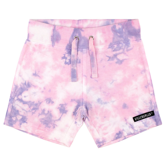 Villervalla Tie Dye Relaxed Shorts College Wear - Lavendar/Raspberry