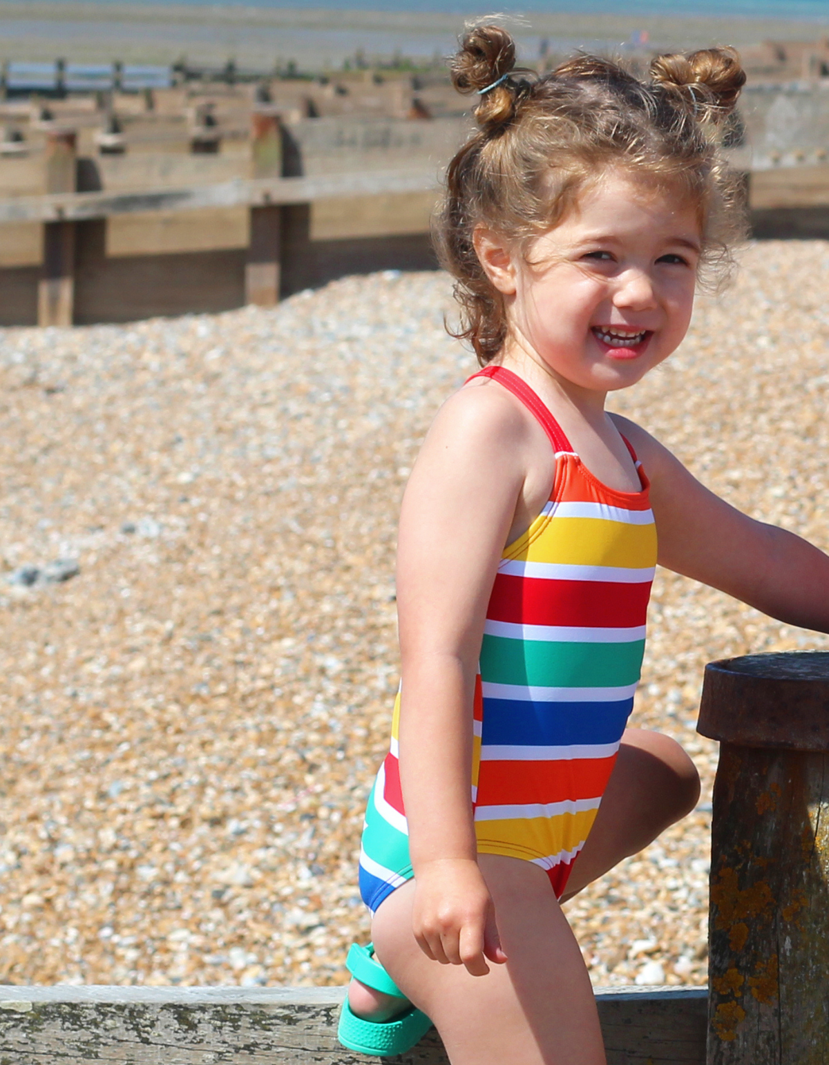 Toby Tiger Organic Swimsuit - Happy Stripe