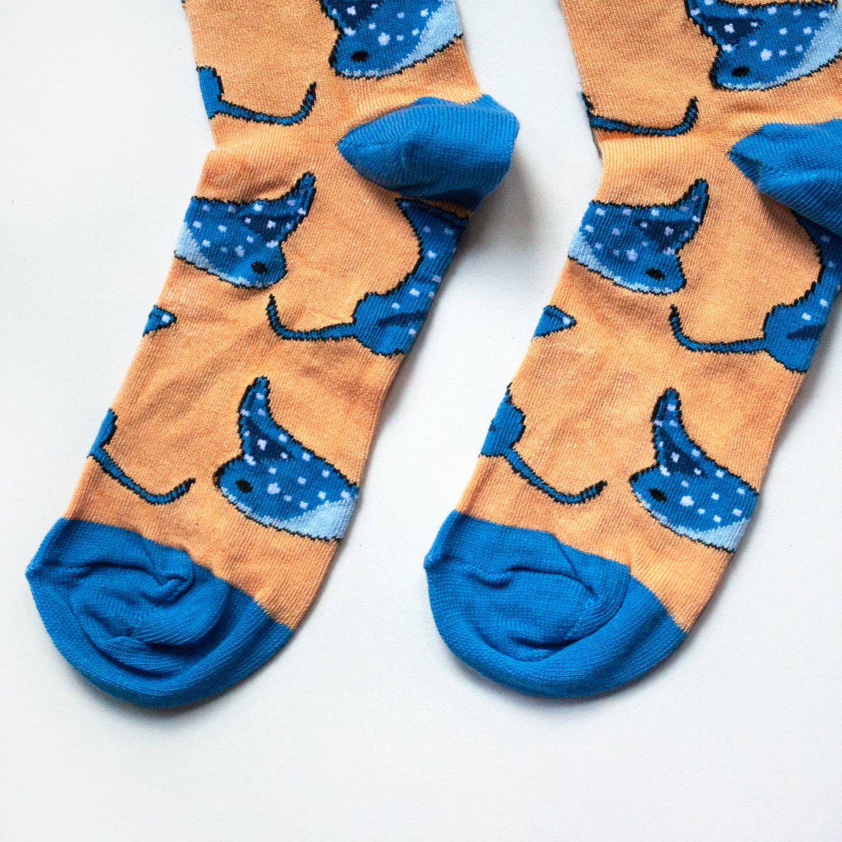 Bare Kind Adult Bamboo Socks - Coral Orange Ray - Adult 4-7