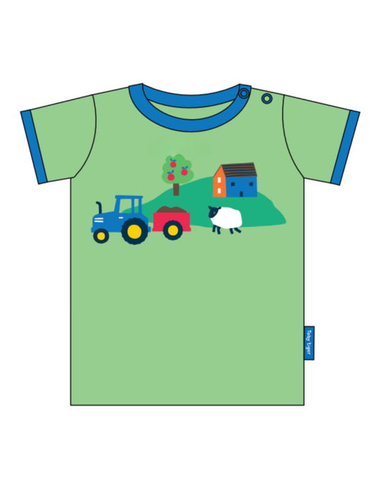 Toby Tiger Organic Hillside Applique Short Sleeved T-Shirt