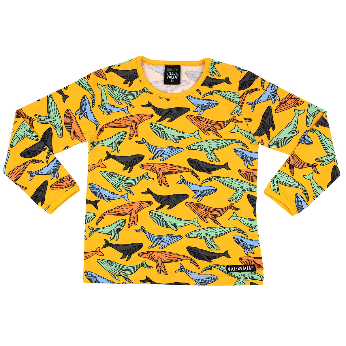 Villervalla T-Shirt Long Sleeve - Whales Turmeric
