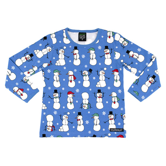 Villervalla T-Shirt Long Sleeve Snowman - Nautic