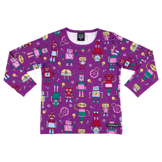 Villervalla T-Shirt Robot Long Sleeve - Dahlia