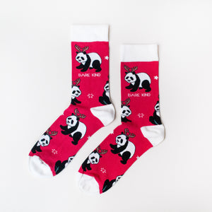 Bare Kind Adult Bamboo Socks - Christmas Panda