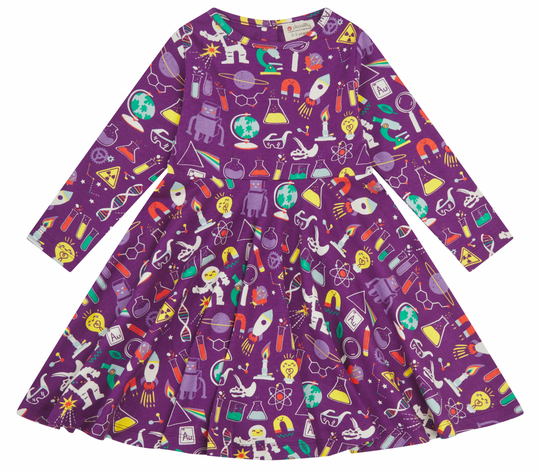 Piccalilly Kids Skater Dress - Science