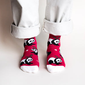 Bare Kind Adult Bamboo Socks - Christmas Panda
