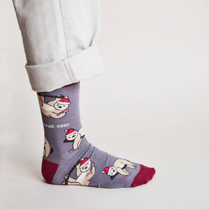 Bare Kind Adult Bamboo Socks - Christmas Sloth