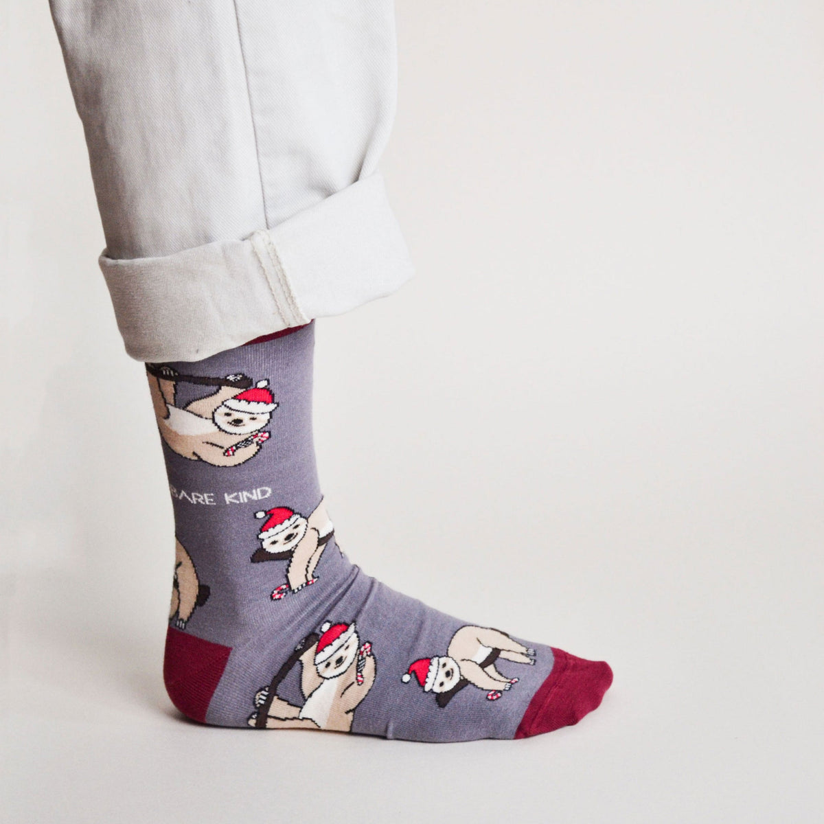 Bare Kind Adult Bamboo Socks - Christmas Sloth