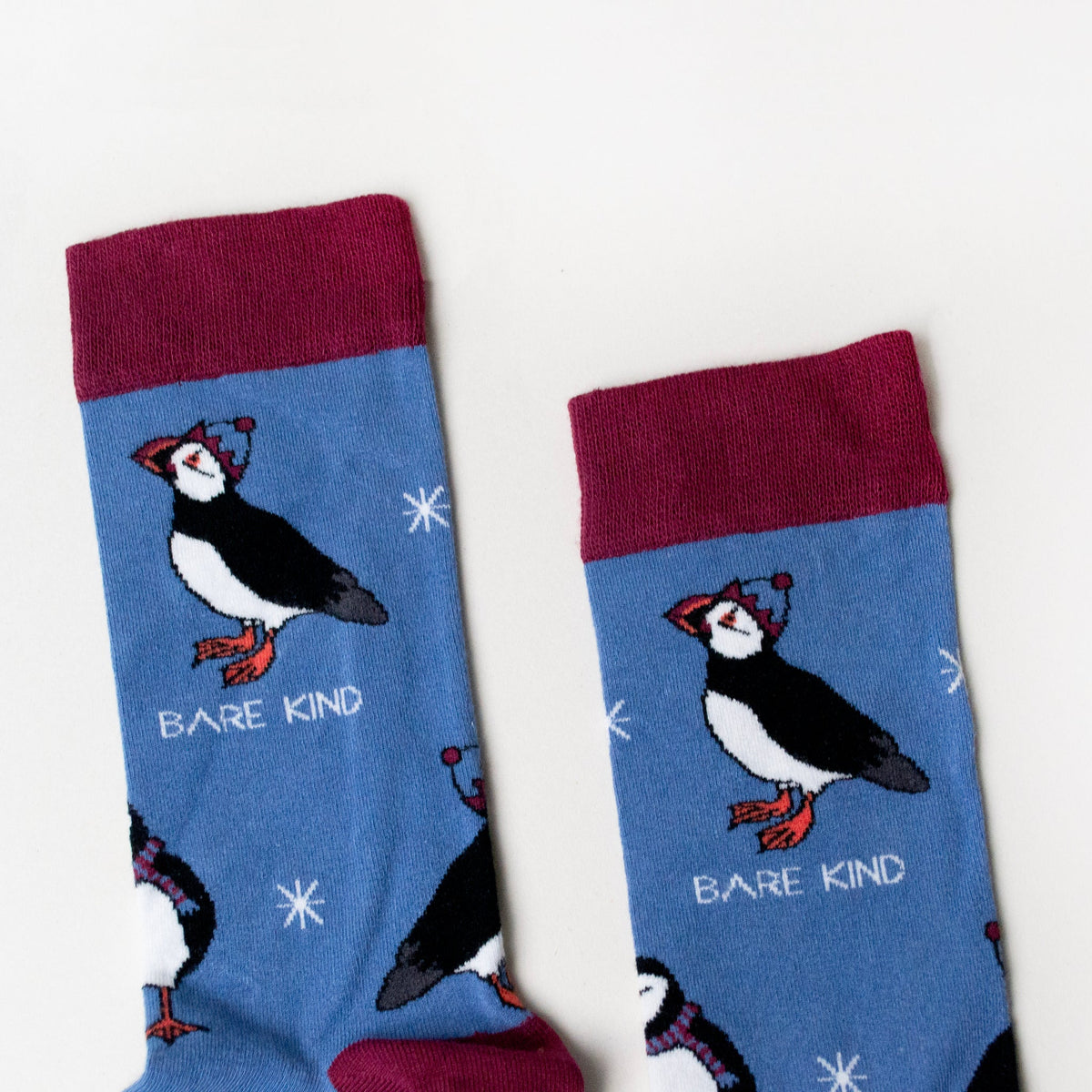 Bare Kind Adult Bamboo Socks - Christmas Puffin