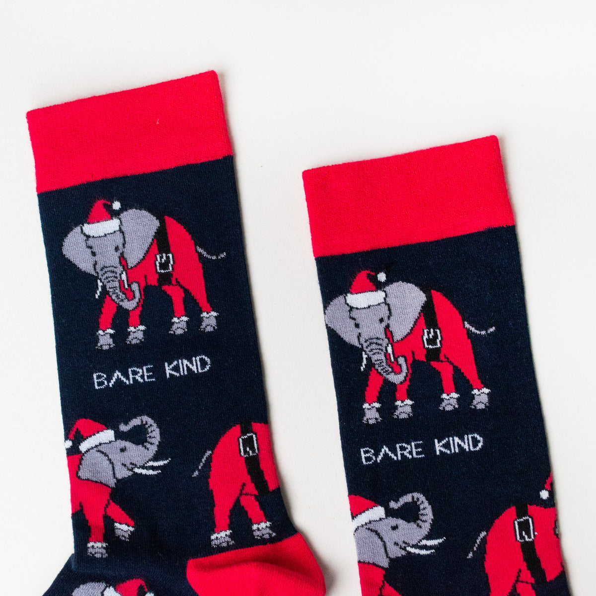 Bare Kind Adult Bamboo Socks - Christmas Elephants