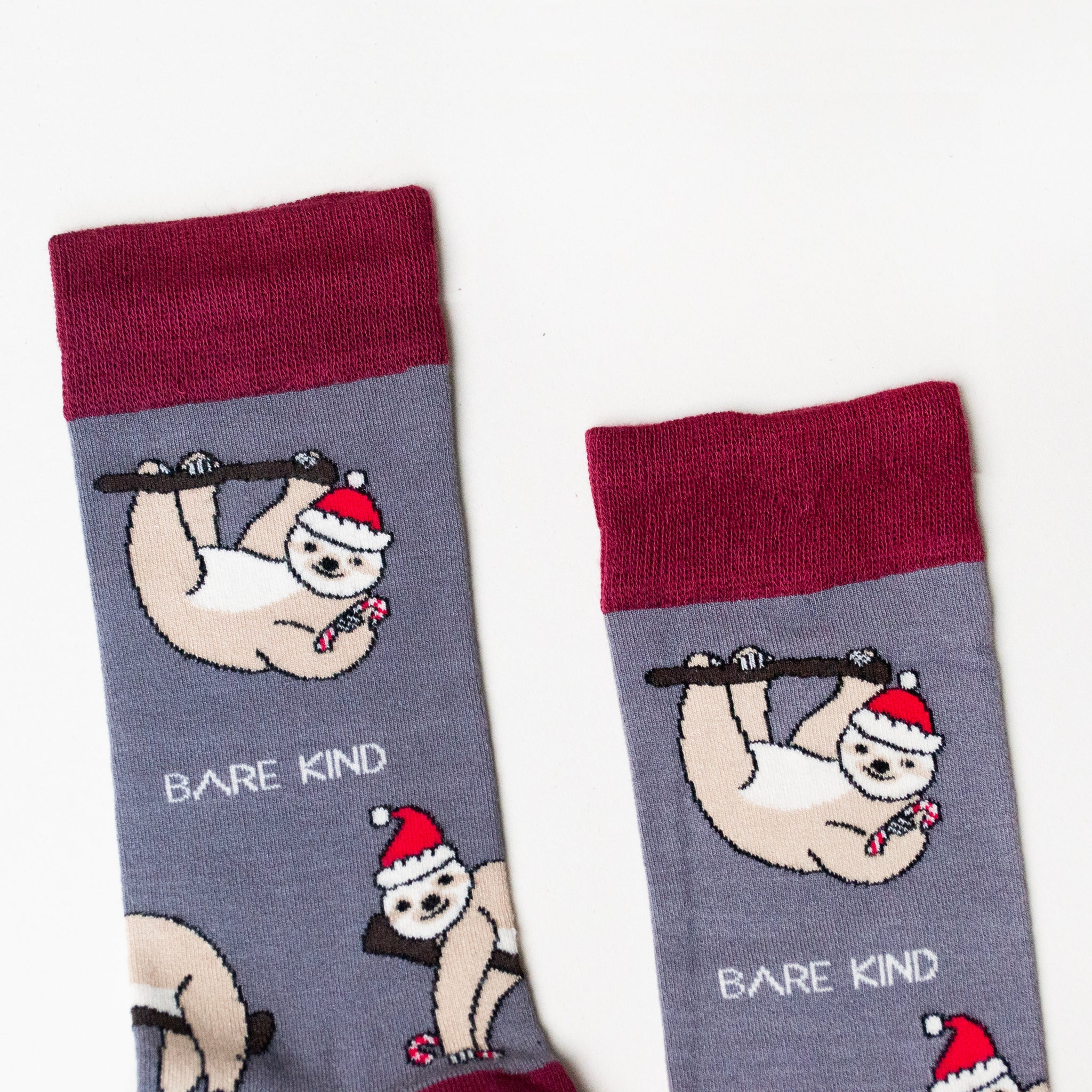 Bare Kind Bamboo Socks Adult - Christmas Sloth