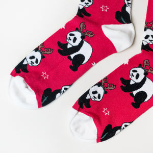 Bare Kind Adult Bamboo Socks - Christmas Panda
