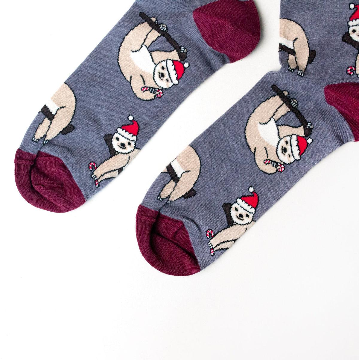 Bare Kind Adult Bamboo Socks - Christmas Sloth