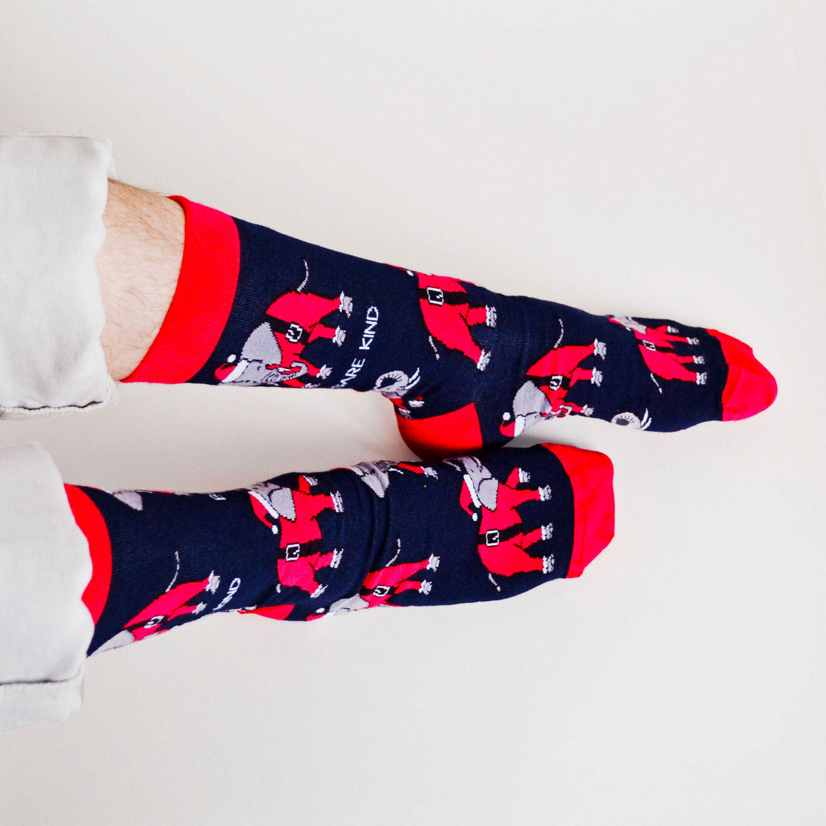 Bare Kind Adult Bamboo Socks - Christmas Elephants