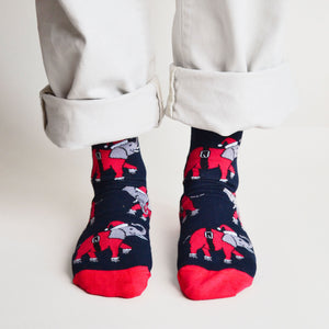 Bare Kind Adult Bamboo Socks - Christmas Elephants