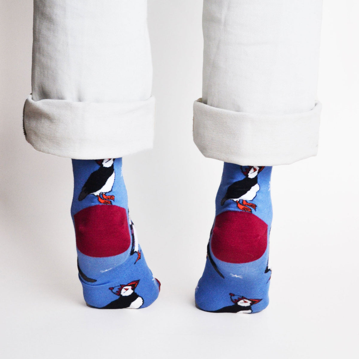 Bare Kind Adult Bamboo Socks - Christmas Puffin
