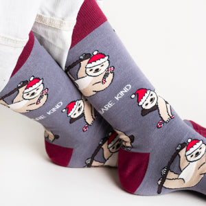 Bare Kind Adult Bamboo Socks - Christmas Sloth
