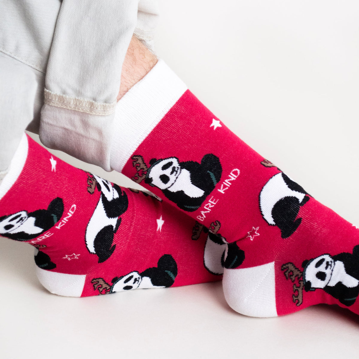 Bare Kind Adult Bamboo Socks - Christmas Panda