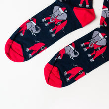 Bare Kind Adult Bamboo Socks - Christmas Elephants