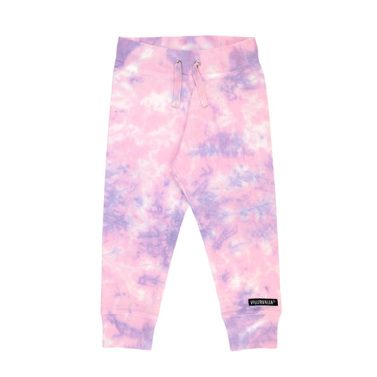 Villervalla Tie Dye Relaxed Joggers College Wear - Lavender/Raspberry