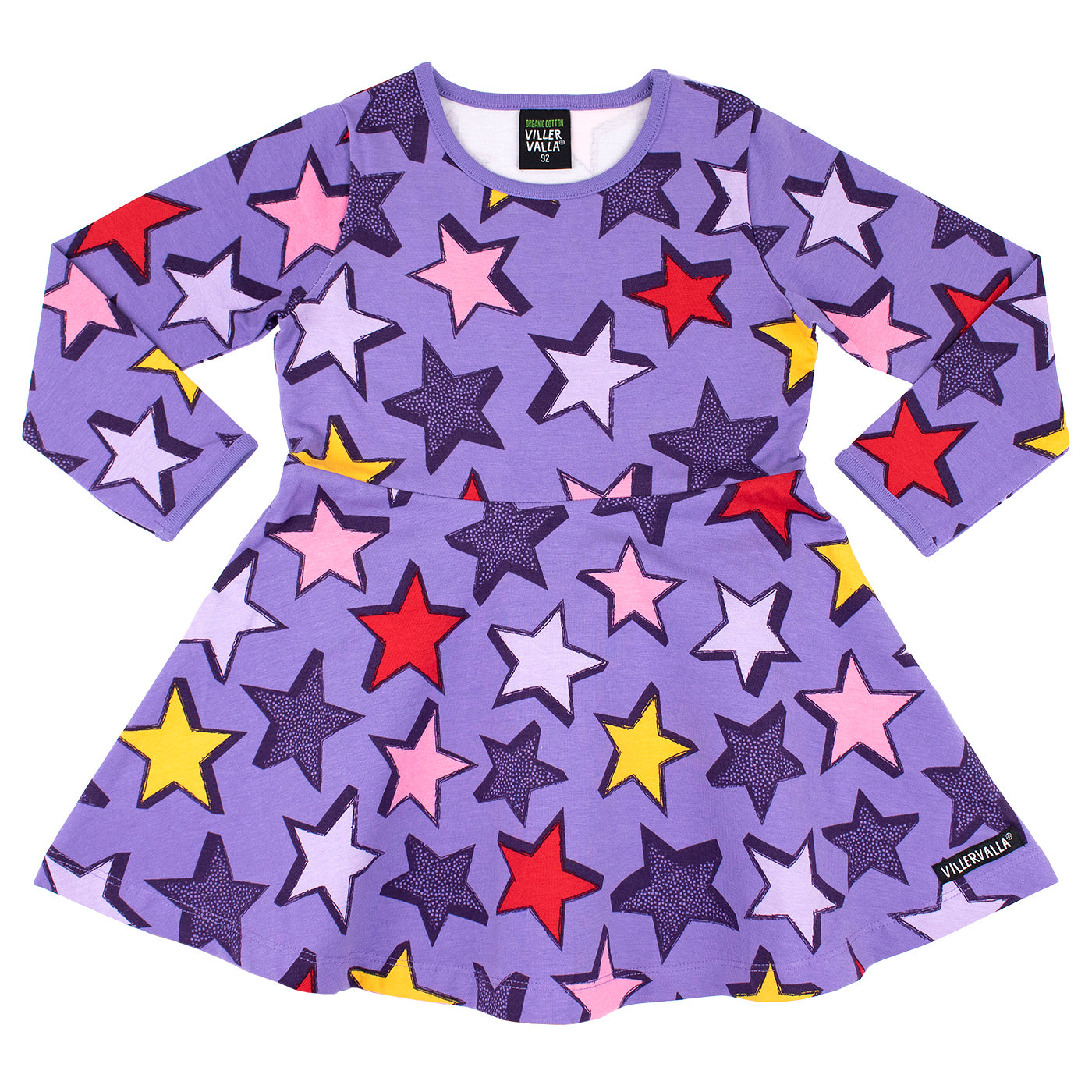 Villervalla Half Circle long Sleeve Dress Stars - Lilac