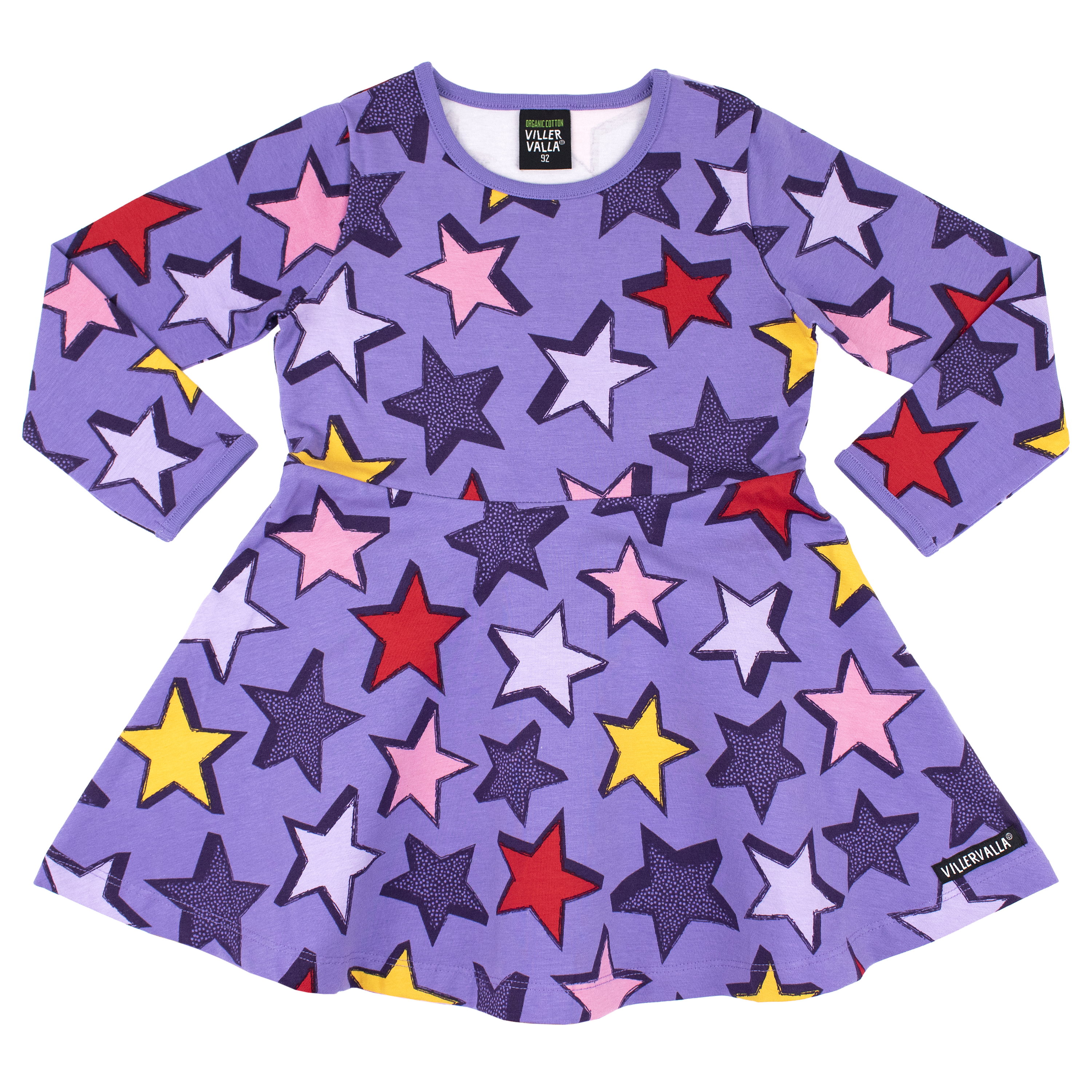 Villervalla Half Circle long Sleeve Dress Stars - Lilac