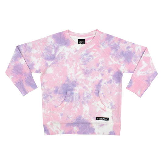 Villervalla Tie Dye Sweatshirt College Wear - Lavender/Raspberry