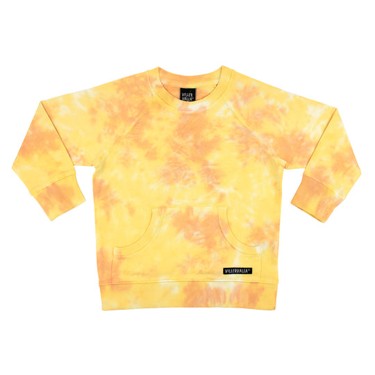 Villervalla Tie Dye Sweatshirt College Wear - Mandarin/Lemon