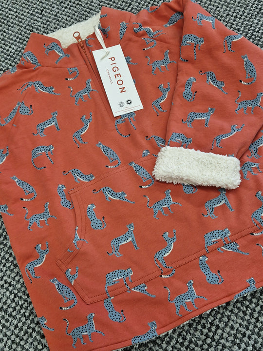 Pigeon Lined Jumper - Leopard Orange