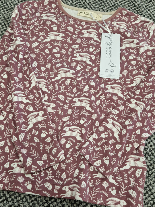 Pigeon Long Sleeve Top Hares - Rose