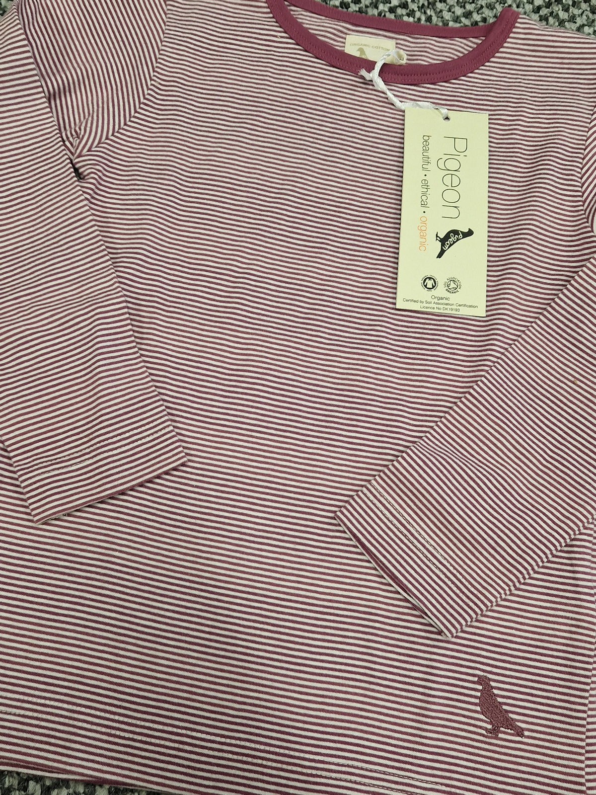 Pigeon Top Long Sleeve - Fine Stripe Fig