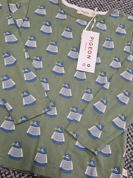 Pigeon Long Sleeve Top - Bear Green