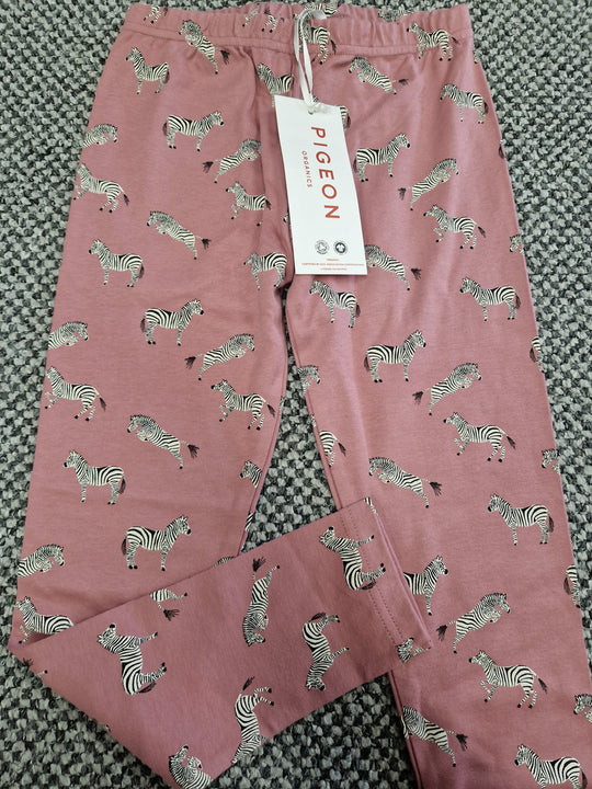 Pigeon Leggings - Zebra Rose