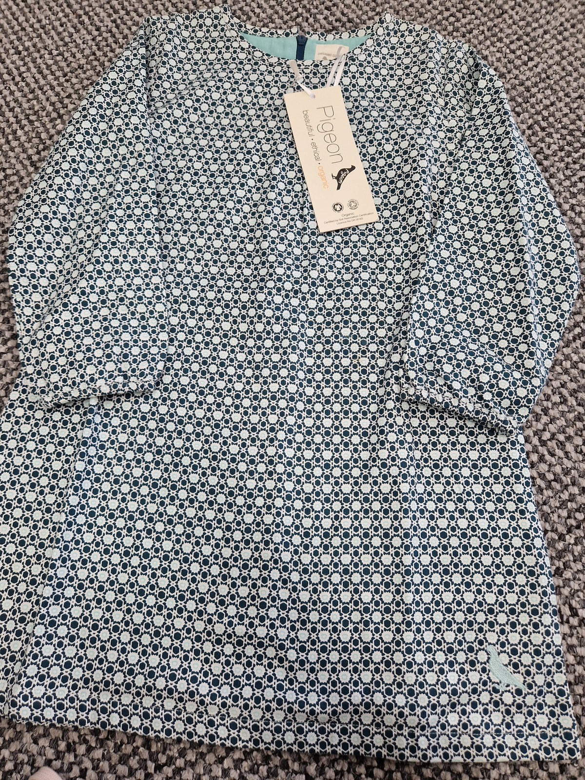 Pigeon Tunic Dress Long Sleeve - Tiles