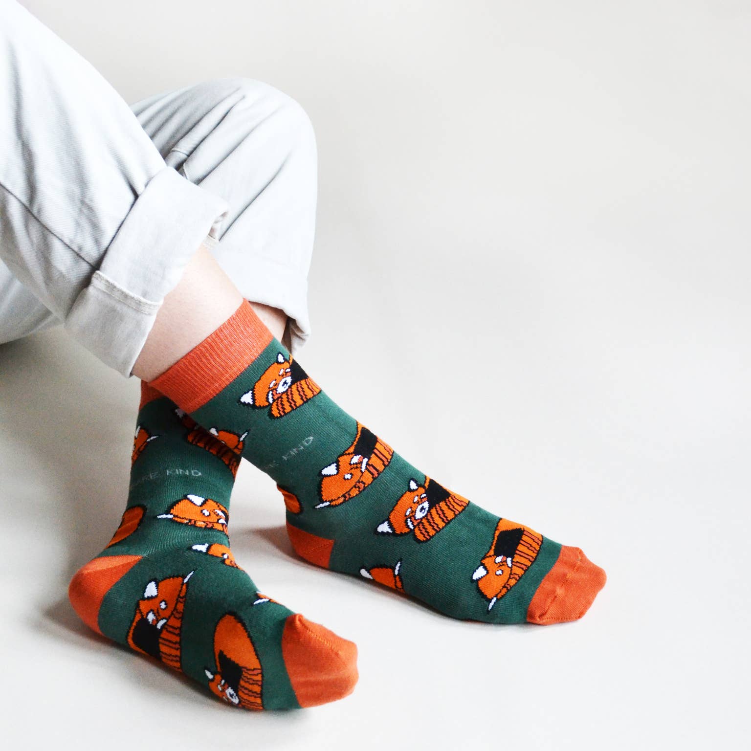 Green Socks: Red Pandas / Single Pair / UK Adult 4-7