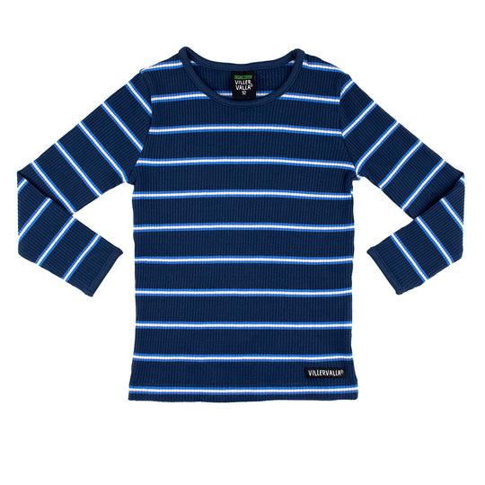 Villervalla Rib T-Shirt Long Sleeve - Pacific/Deep Sea