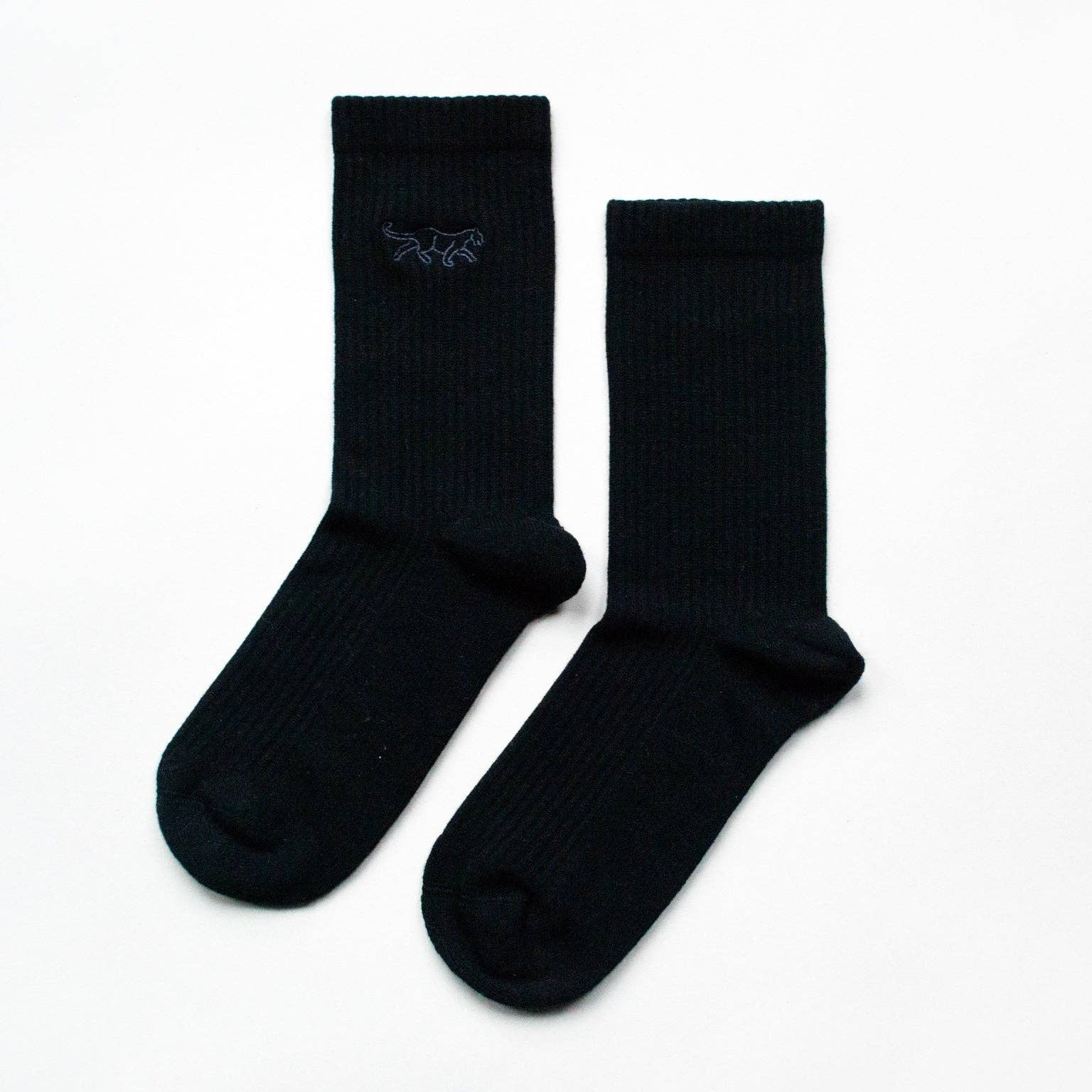 Black Socks: Black Panthers / Single Pair / UK Adult 4-7