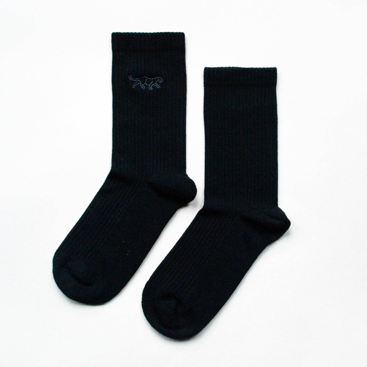 Bare Kind Adult Bamboo Ribbed Socks - Black Panthers - Adult 4-7