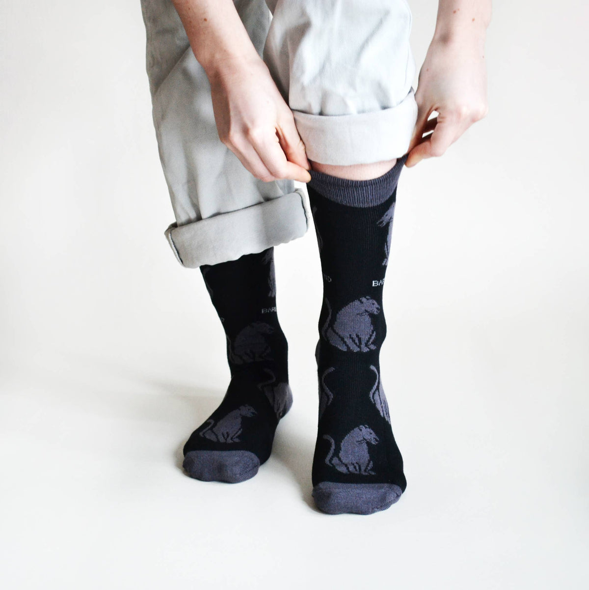 Bare Kind Adult Bamboo Socks - Black Panthers - Adult 11-15