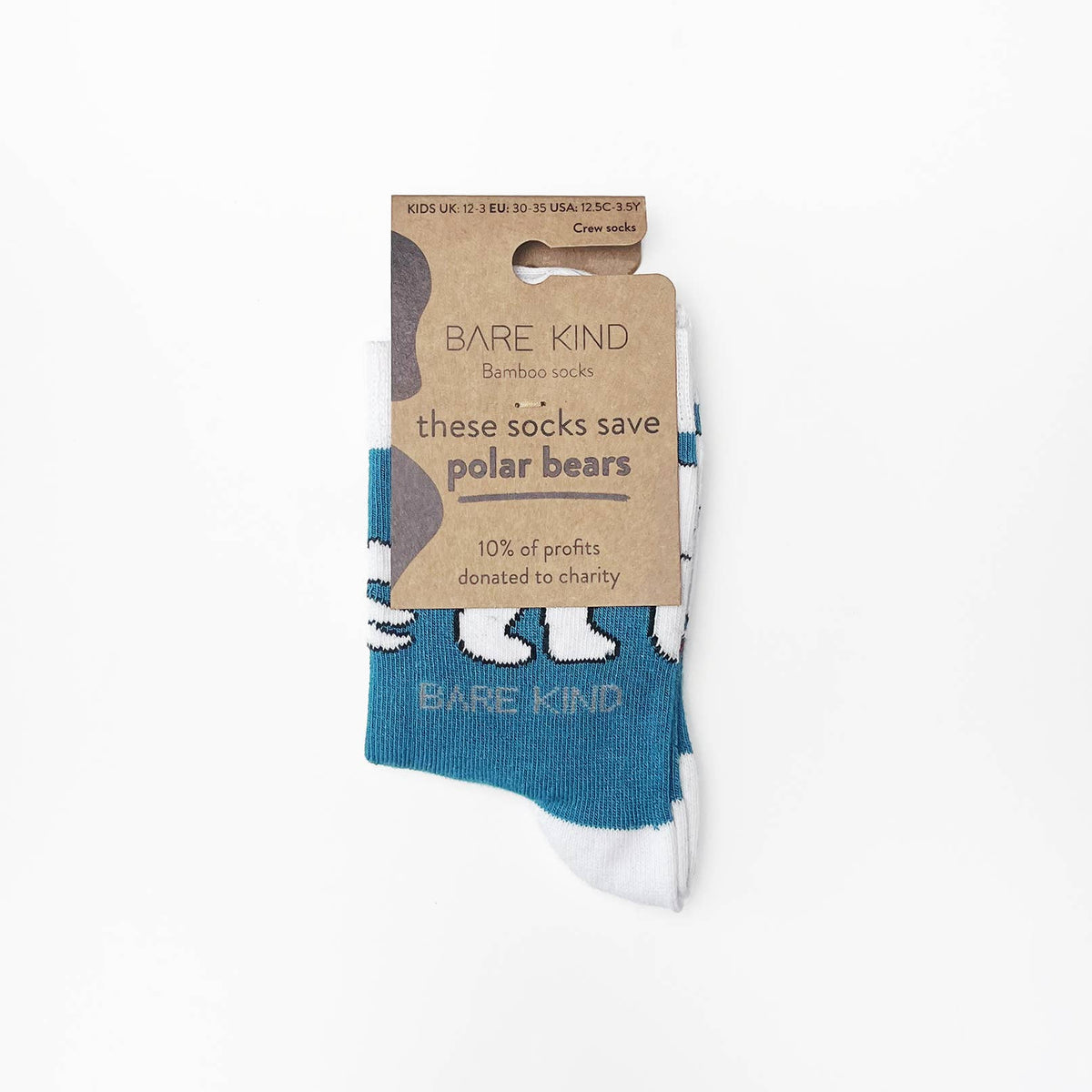 Bare Kind Kids Bamboo Socks - Blue Polar Bear