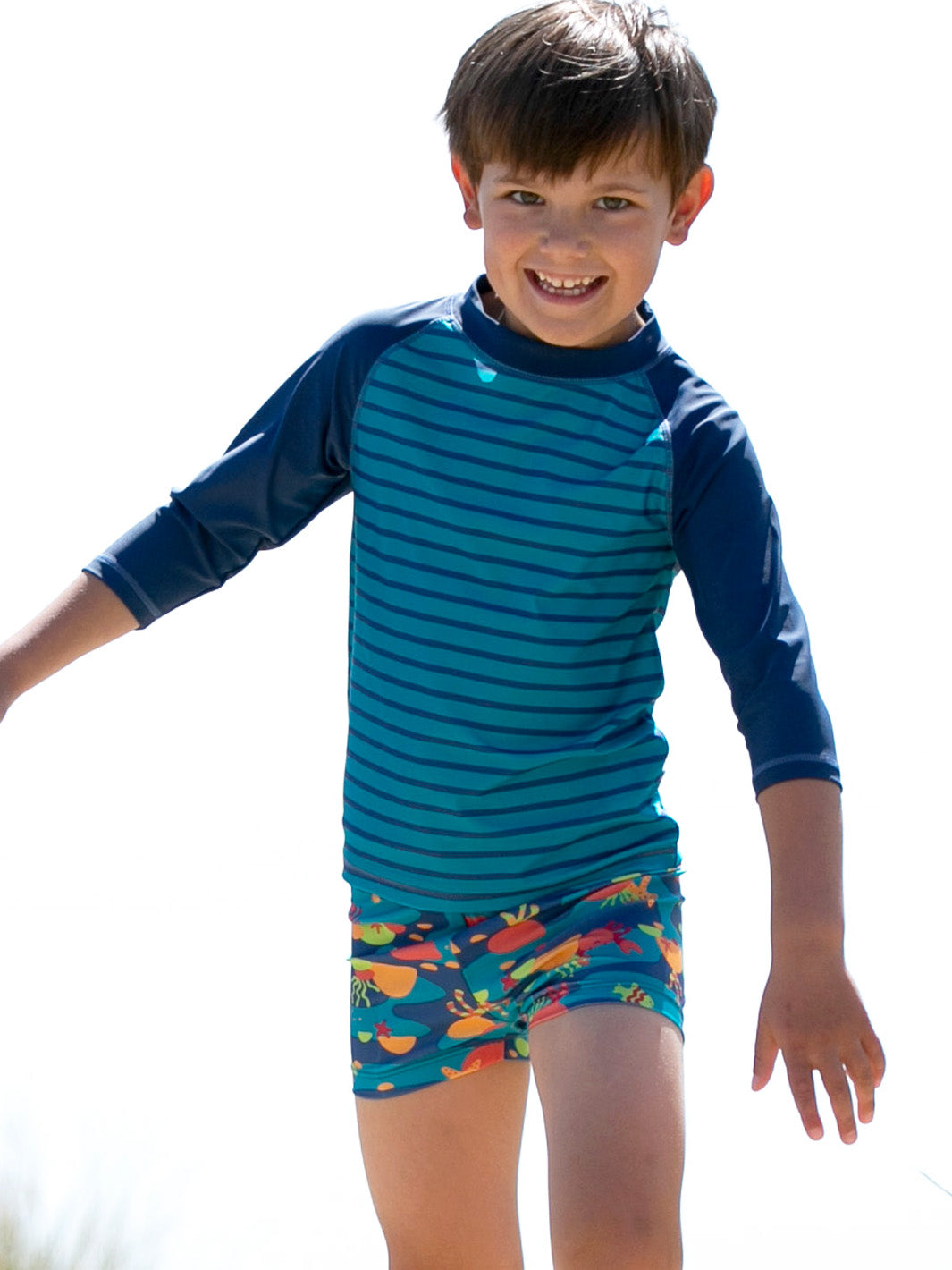 Kite Rash Vest - Stripy Teal/Navy