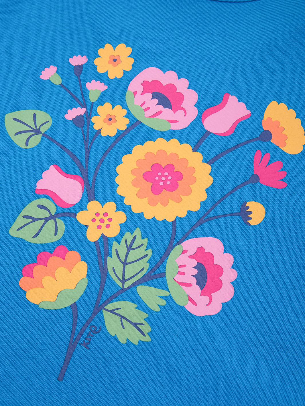 Kite Folk Floral Long Sleeve T-shirt - Blue