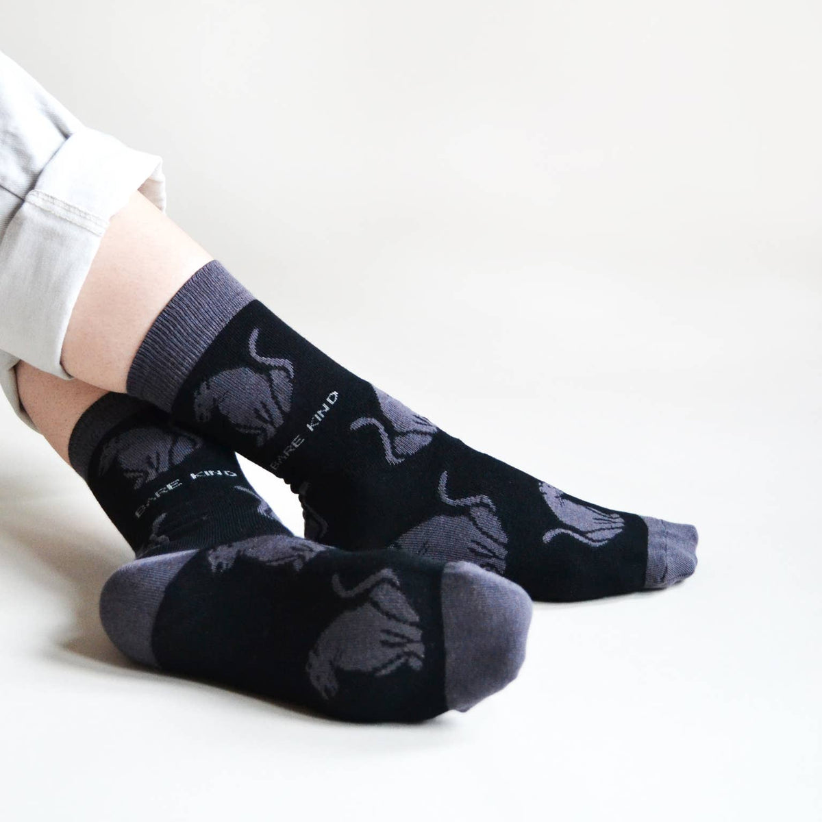 Bare Kind Adult Bamboo Socks - Black Panthers - Adult 4-7